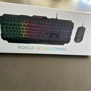 MSI Forge GK100 Combo Gaming Wired Keyboard and Mouse LED Lit New